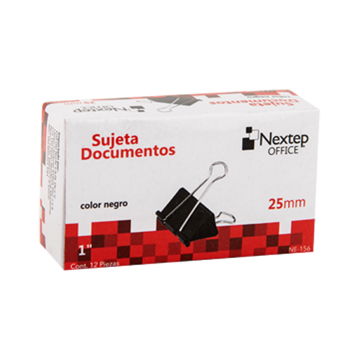 Sujeta Documentos Nextep 25mm(1") 12 Piezas SKU: NE-156