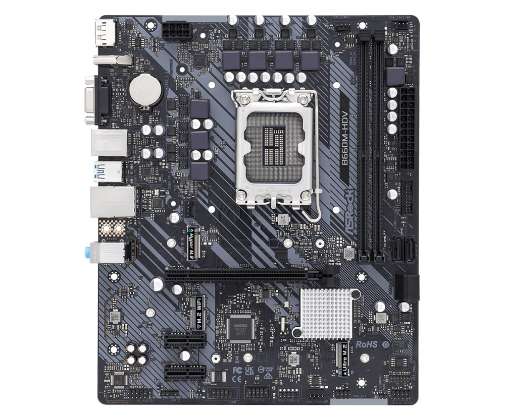 Tarjeta Madre ASRock Micro-ATX B660M-HDV, S-1700, Intel B660, HDMI, 64GB DDR4 para Intel ― Requiere Actualización de BIOS para Procesadores Intel 13va. Generación SKU: B660M-HDV