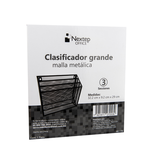 Clasificador Malla Metálica 3 Niveles Grande 1 Pieza SKU: NE-176 