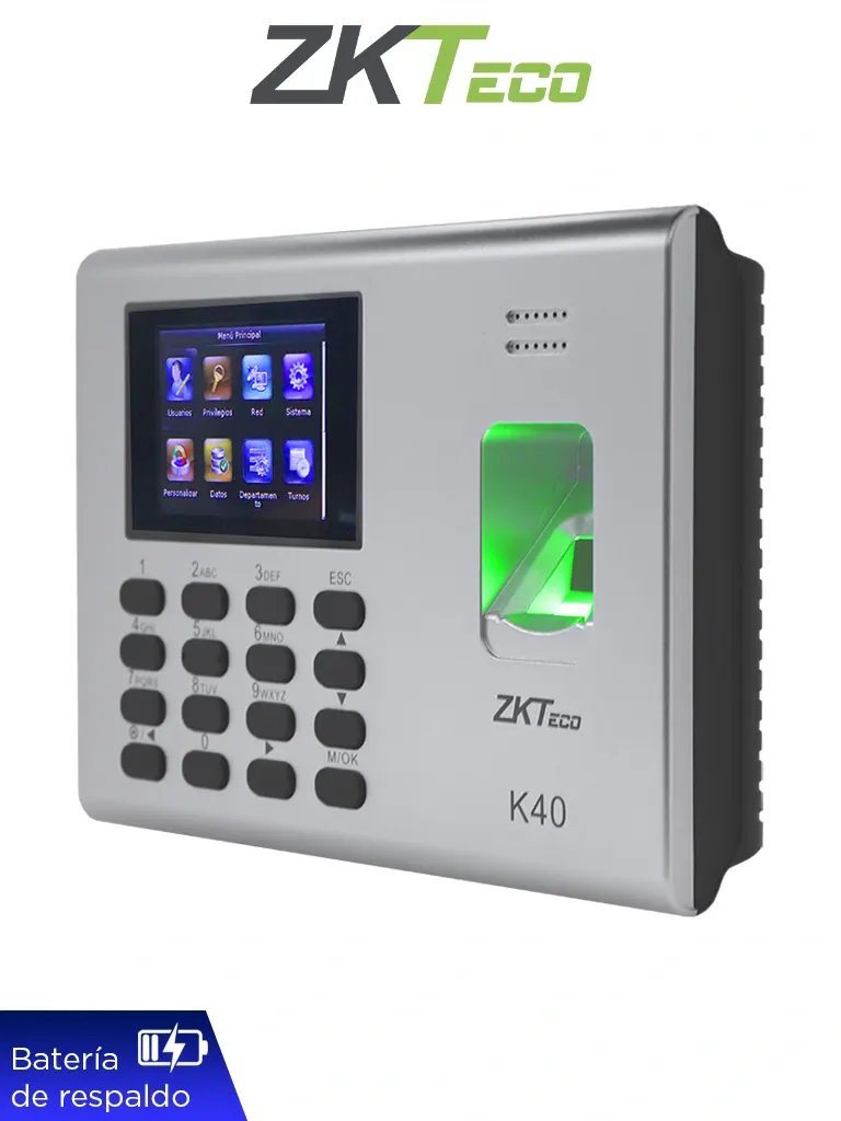 ZKTeco Control de Acceso y Asistencia Biométrico ZK-K40 ID, 1000 Usuarios SKU: ZK-K40 ID