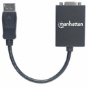 Manhattan Cable DisplayPort Macho - VGA (D-Sub) Hembra, 60Hz, 15cm, Negro SKU: 151962