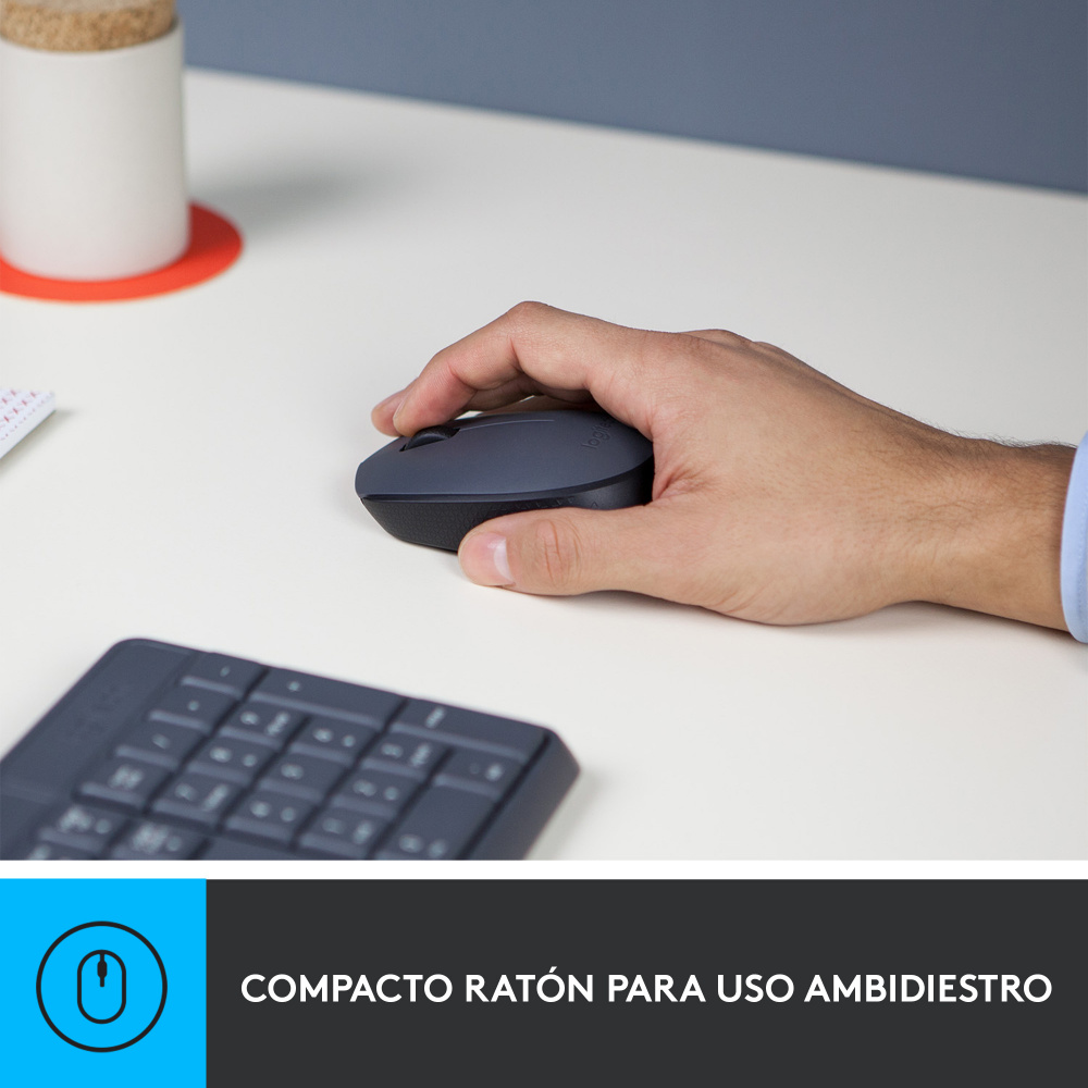 Kit de Teclado y Mouse Logitech MK235, Inalámbrico, USB, Negro (Español) KB-597 SKU: 920-007901