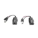 Kit de transceptores activos con conector para alimentación (12V/24Vcc/AC) TurboHD para aplicaciones de video por UTP Cat5e/6 en HD. Distancia de hasta 150 m en 4K SKU: TT-101-PV-TURBO