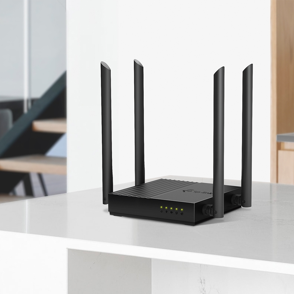 Router TP-Link Gigabit Ethernet de Banda Dual MU-MIMO Firewall ARCHER C64 AC1200, Inalámbrico, 1200Mbit/s, 5x RJ-45, 2.4/5GHz, con 4 Antenas Externas SKU: ARCHER C64