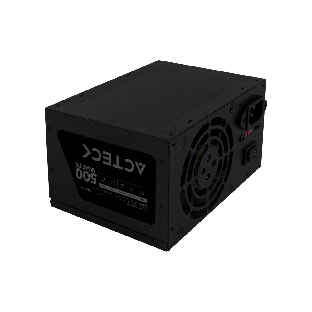 Fuente de Poder Acteck FT210, 20+4 pin ATX, 80mm, 500W, Negro SKU: TB-05003