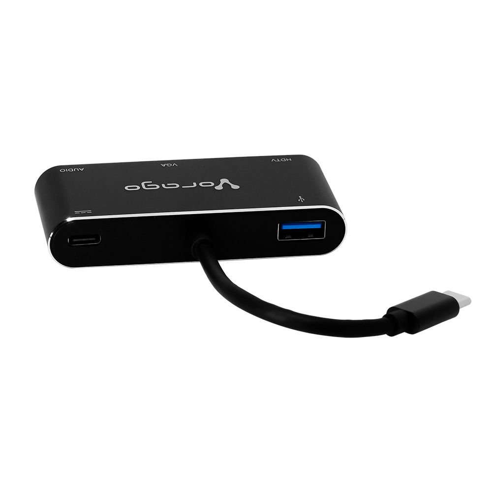 Vorago Adaptador USB-C Macho - VGA/HDMI/USB-C/3.5mm/USB-A Hembra, Negro SKU: ADP-350