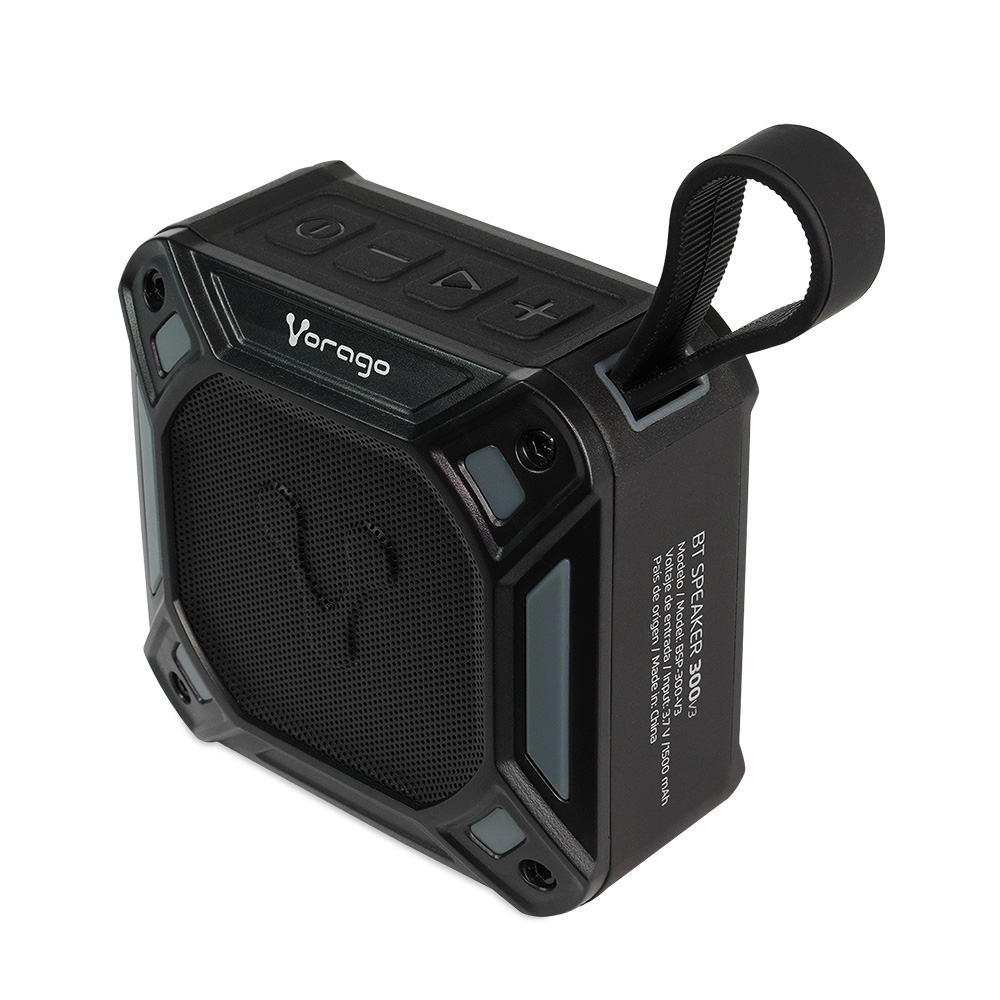 Vorago Bocinas BSP-300, Bluetooth, Inalámbrico, 3W RMS, Negro - Resistente al Agua SKU: BSP-300 V2