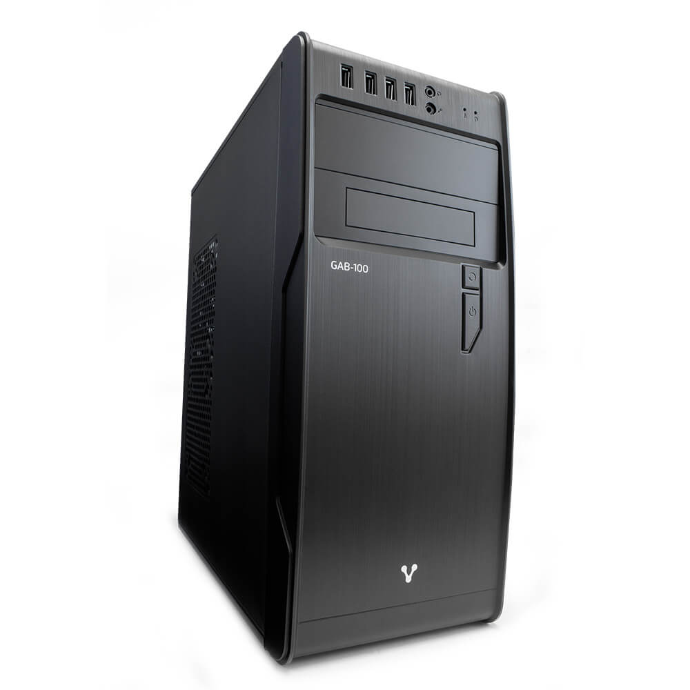 Gabinete Vorago 100K, Midi-Tower, ATX/Micro ATX/Mini-ITX, USB 2.0, con Fuente de 500W, Negro SKU: GAB-100K