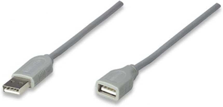 Manhattan Cable Extension USB Macho - USB Hembra, 1.8 Metros, Gris SKU: 165211