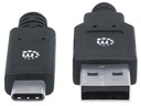 Manhattan Cable de Carga USB A Macho - USB C Macho, 2 Metros, Negro SKU: 354974