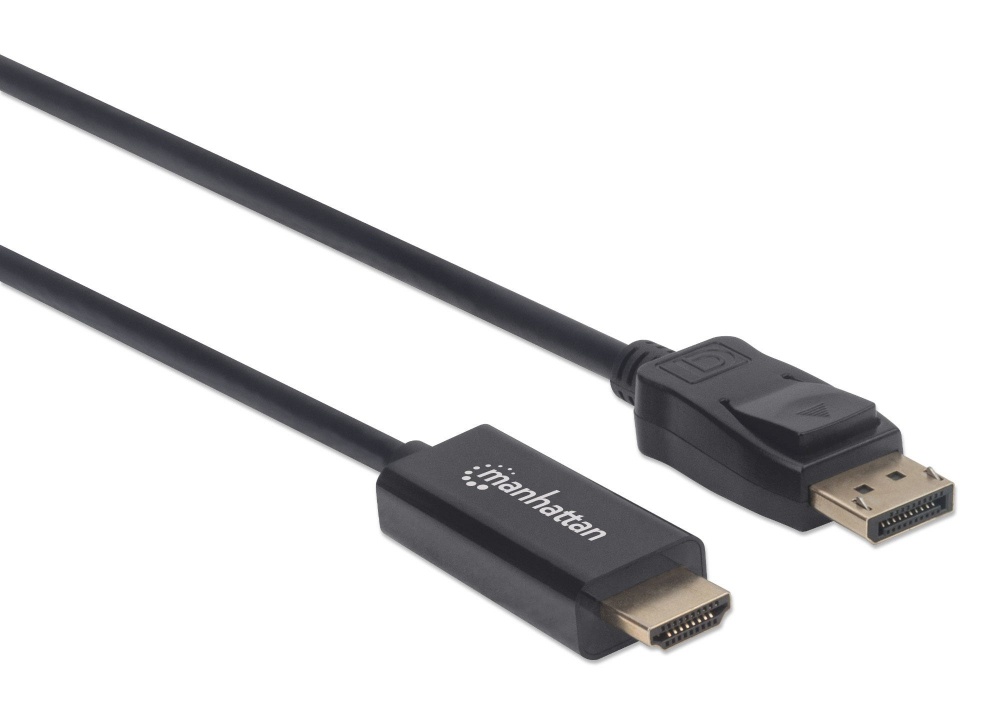 Manhattan Cable HDMI Macho - Displayport Macho, 1080p, 60Hz, 3 Metros, Negro SKU: 153188