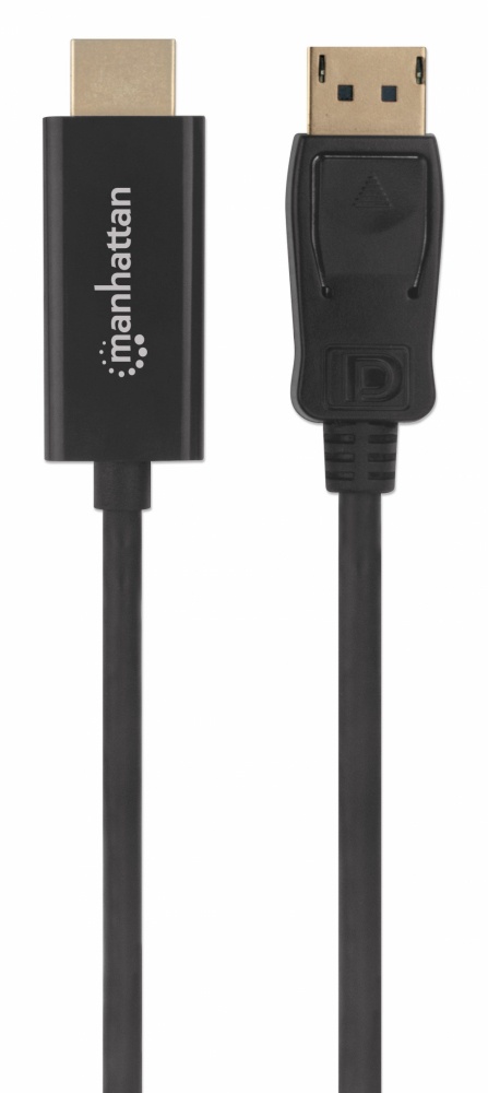 Manhattan Cable HDMI Macho - Displayport Macho, 1080p, 60Hz, 3 Metros, Negro SKU: 153188