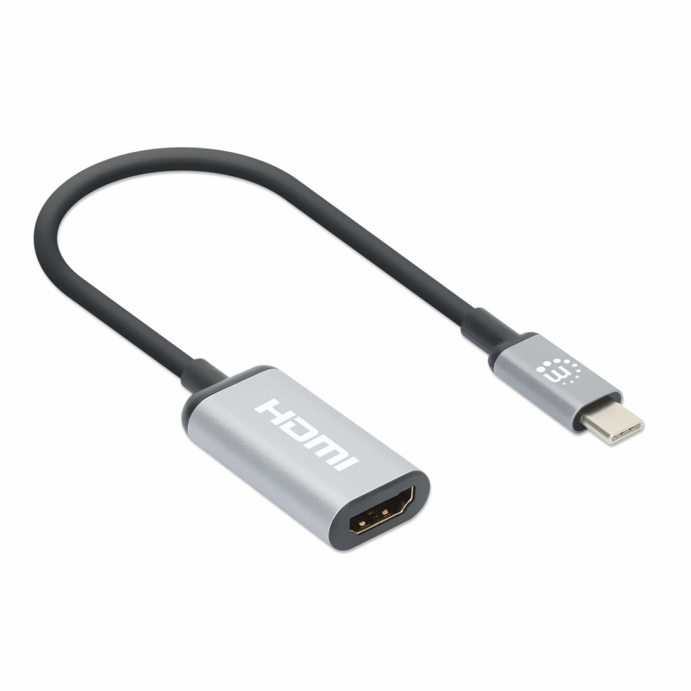 Manhattan Adaptador USB C Macho - HDMI Hembra, Negro/Plata SKU: 153706