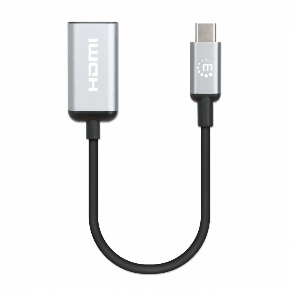 Manhattan Adaptador USB C Macho - HDMI Hembra, Negro/Plata SKU: 153706