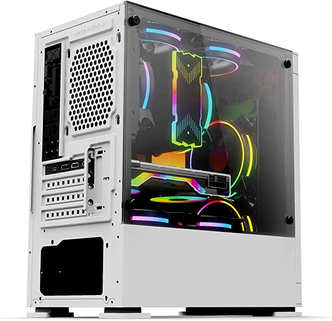 Gabinete Yeyian Haizen 2500 con Ventana, Midi-Tower, Micro ATX/Mini-ATX, USB 3.0, sin Fuente, 3 Ventiladores ARGB Instalados, Blanco SKU: YCH-042820