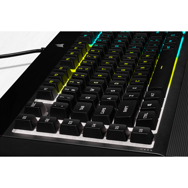 Kit Gamer 4 en 1 Corsair Teclado K55 RGB Pro + Mouse Harpoon RGB Pro + Audífonos HS50 Pro + Mousepad MM100, Alámbrico, USB, Negro (Español) SKU: CH-9226A65-SP