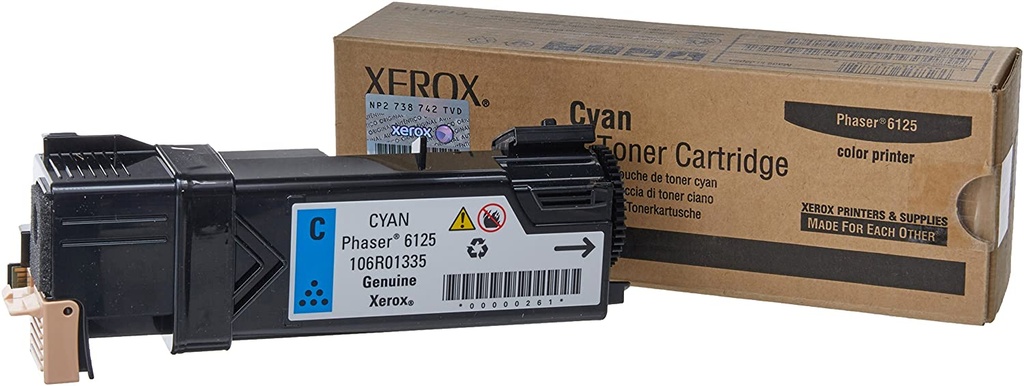 106R01335 Original Cian Toner Xerox Phaser 6125 1,000 Páginas SKU: 106R01335