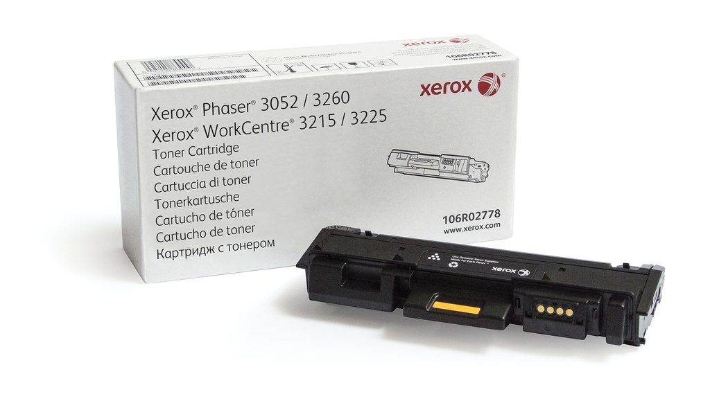 106R02778 Original Negro Toner Xerox Phaser 3052, 3260, WorkCentre 3215, 3225 3,000 Páginas SKU: 106R02778