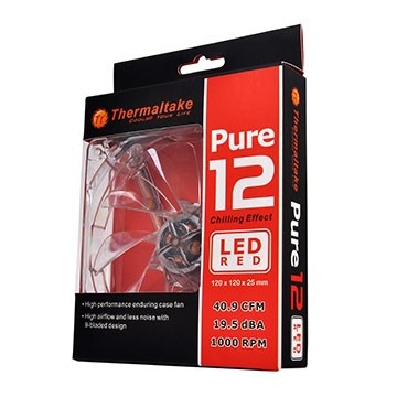 VENTILADOR THERMALTAKE PURE 12 LED ROJO