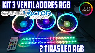 Ventilador Game Factor FKG400 RGB, 120mm, 1500RPM, Negro - 3 Piezas SKU: FKG400