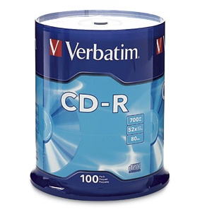 Verbatim Torre de Discos Virgenes para CD, CD-R, 52x, 100 Piezas SKU: 94554