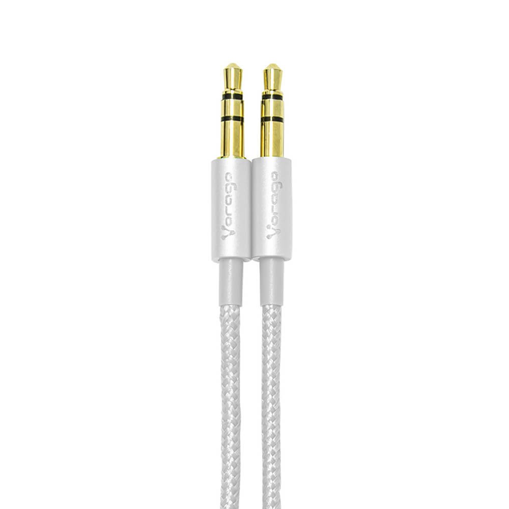 Vorago Cable Auxiliar 3.5mm Macho - 3.5mm Macho, 1 Metro, Blanco SKU: CAB-115-WH