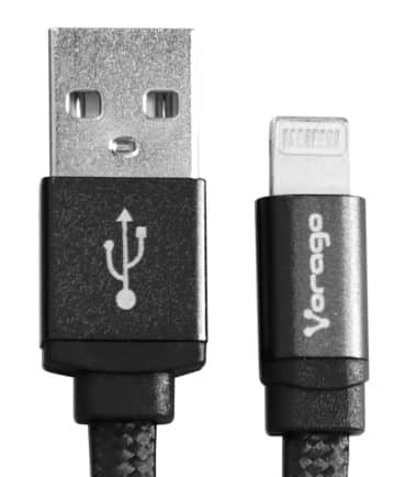 Vorago Cable de Carga Lightning Macho - USB 2.0 A Macho, 1 Metro, Negro, para iPhone/iPad/iPod SKU: CAB-119/N