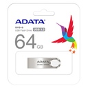 Memoria USB Adata UV210, 64GB, USB 2.0, Dorado Metálico SKU: AUV210-64G-RGD