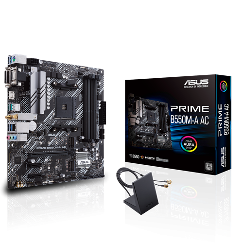 Tarjeta Madre ASUS Micro ATX PRIME B550M-A AC, S-AM4, AMD B550, HDMI, 128GB DRR4, para AMD ― Requiere Actualización de BIOS para la Serie Ryzen 5000 SKU: PRIME B550M-A AC