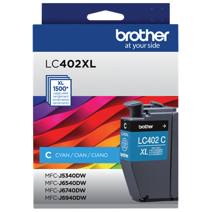 LC402XLC Cian Original Cartucho de Tinta LC-402XLC Brother MFC-J5340DW, MFC-J6540DW, MFC-J6740DW, MFC-J6940DW Alto Rendimiento, 1,500 Páginas SKU: LC402XLC