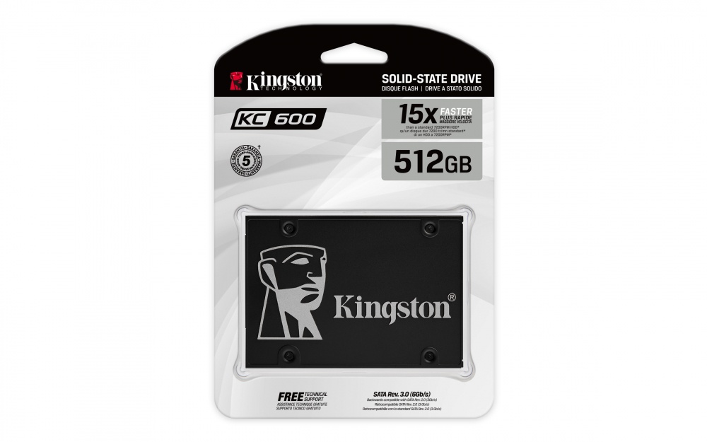 SSD Unidad de Estado Sólido Kingston KC600 NAND 3D TLC, 512GB, SATA III, 2.5'', 7mm
SKU: SKC600/512G