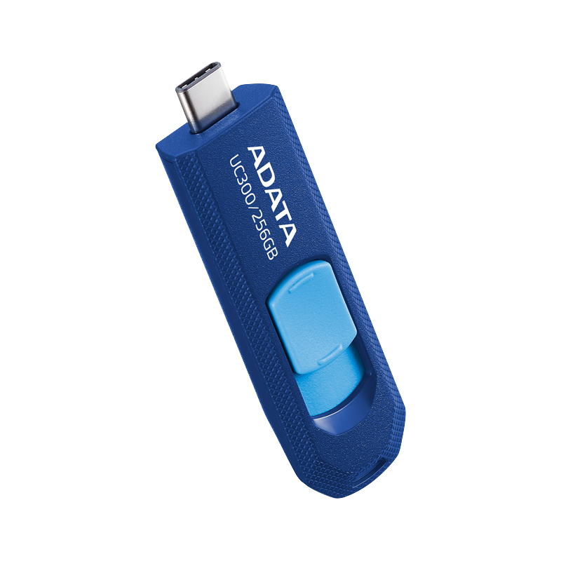 Memoria USB Adata UC300, 256GB, USB 3.2, Lectura 100 MB/s, Azul SKU: ACHO-UC300-256G-RNB/BU