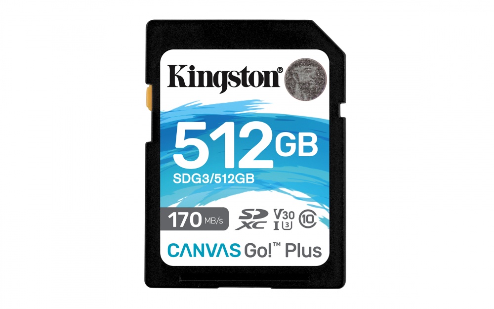 Memoria Flash Kingston Canvas Go! Plus, 512GB SD UHS-I Clase 10 SKU: SDG3/512GB