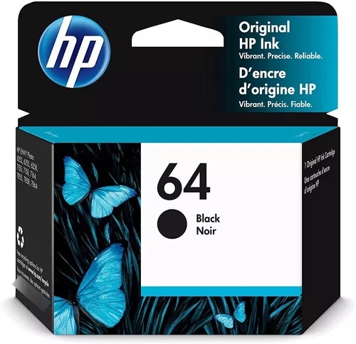 HP 64 Negro Original Cartucho de Tinta HP64 HP Envy Inspire 7200e, 7900e Series, HP Envy photo 6200, 7100, 7800 Series HP Tango X SKU: 