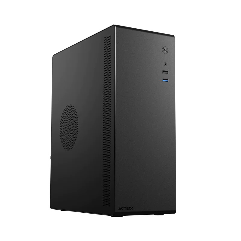 Gabinete Acteck Neuss GI480 sin Ventana, Micro-Tower, Micro-ATX/ITX, USB 2.0/3.0, con Fuente de 450W, sin Ventiladores, Negro SKU: AC-935142