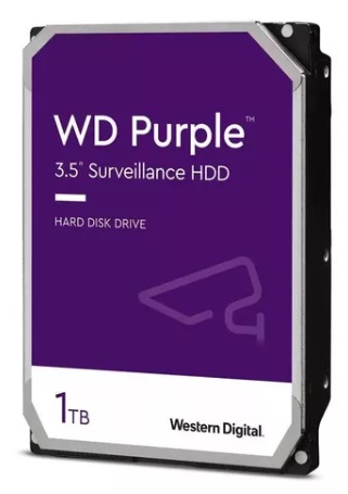 Disco Duro para Videovigilancia Western Digital WD Purple 3.5'', 1TB, SATA III, 6 Gbit/s, 64MB Caché SKU: WD11PURZ