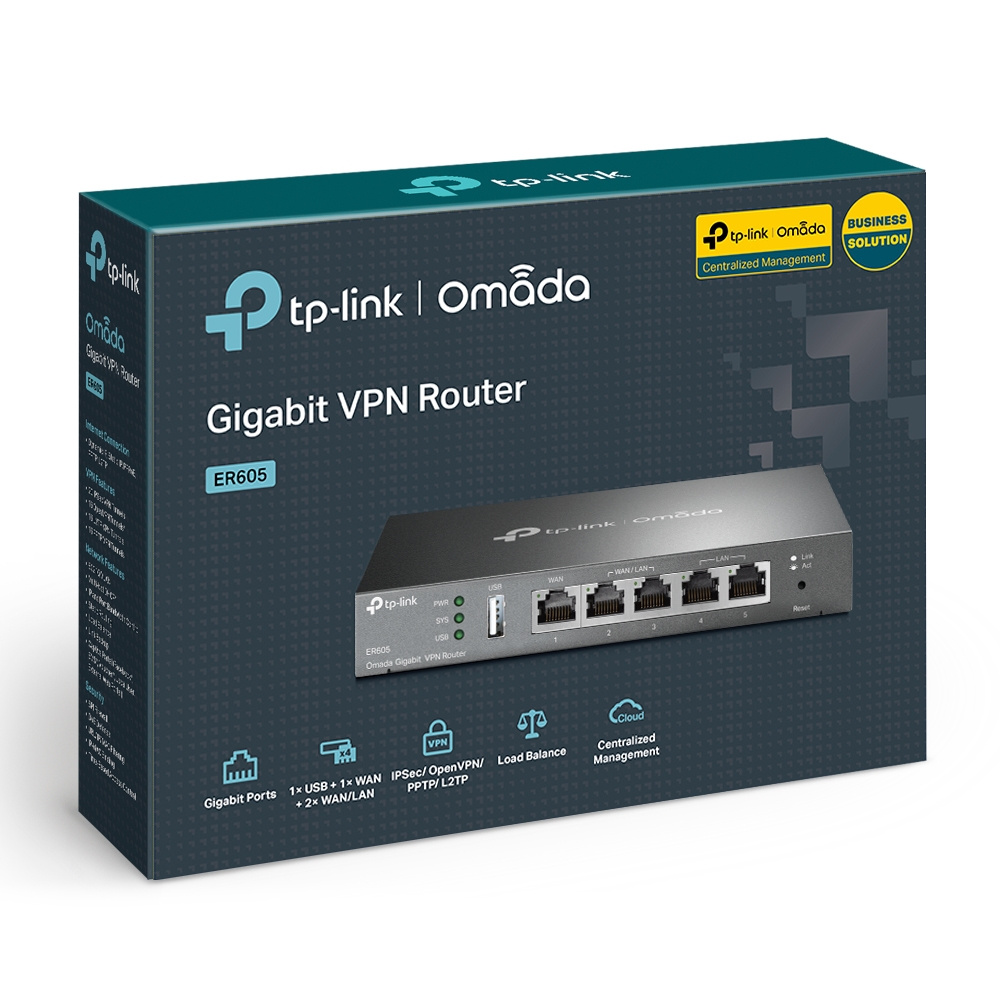 Router TP-Link Gigabit Ethernet TL-R605 V2, Alámbrico, 5x RJ-45 SKU: ER605