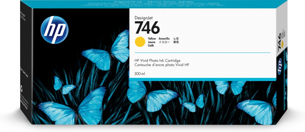 HP 746 Amarillo Original Cartucho de Tinta HP746 HP DesignJet HD Pro 2 de 44" (2QX51E), HP DesignJet Z6 PostScript de 44 pulgadas (T8W16F) 300ml SKU: P2V79A