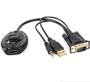 BRobotix Adaptador VGA/3.5mm/USB Macho - HDMI Hembra, Negro SKU: 150620