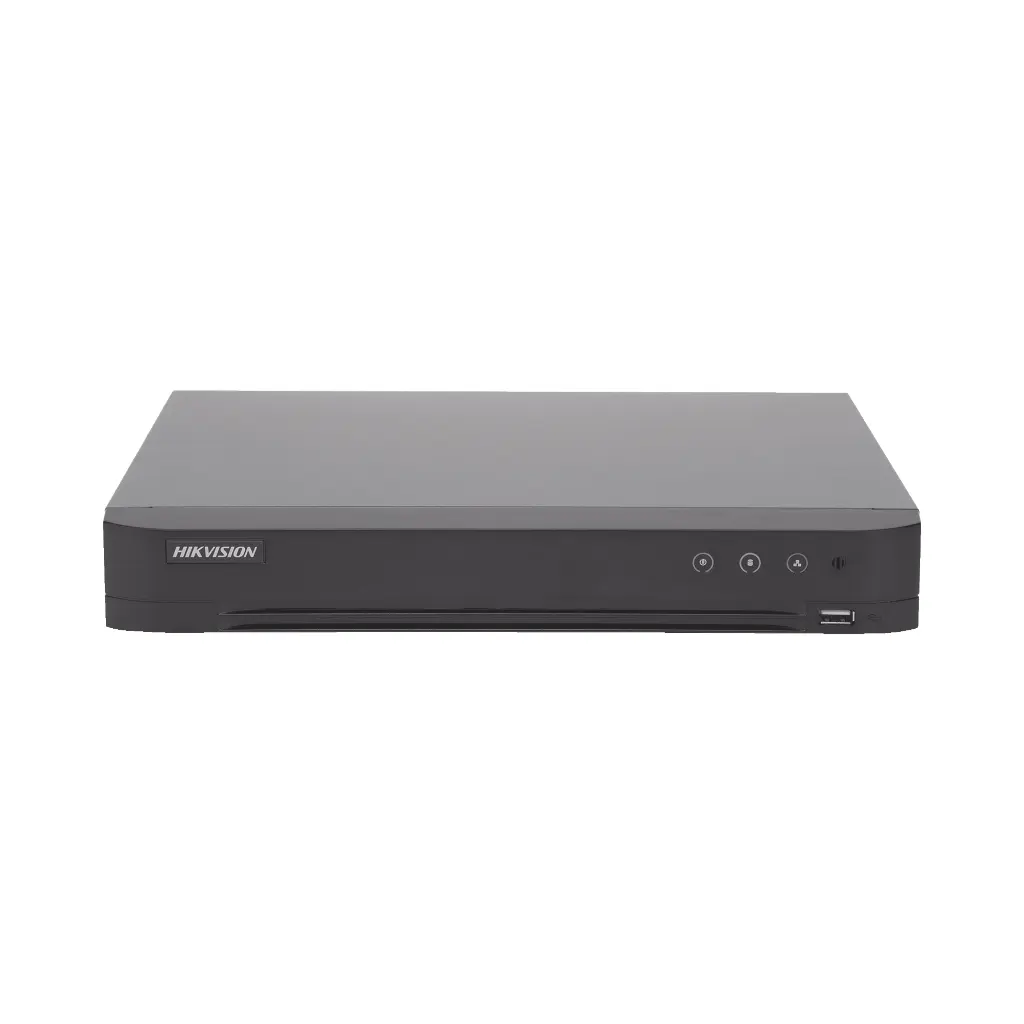 DVR 8 Canales TurboHD + 4 Canales IP / 5 Megapixel - 3K Lite / Acusense (Evita Falsas Alarmas) / Audio por Coaxitron / 1 Bahía de Disco Duro / H.265+ / Salida de Video en Full HD HIKVISION SKU: IDS-7208HQHI-M1/S(C)