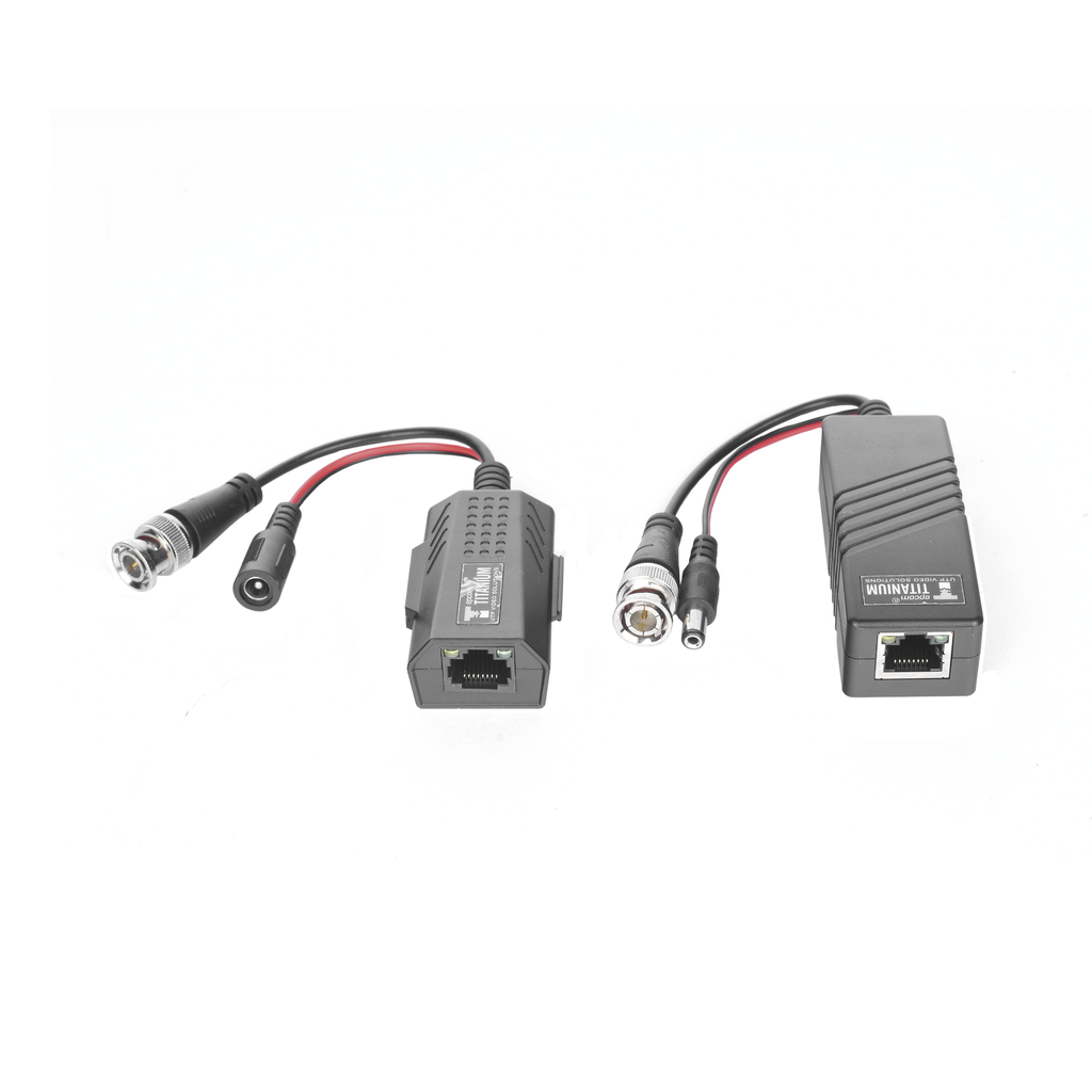 Kit de transceptores activos TURBO HD. Convierte 36/24 Vcc a 12 Vcc regulados, a través de cable UTP Cat5e / 6. Transmision de 200 m (Revisar tabla de resoluciones ) SKU: TT-4816-PVTURBO