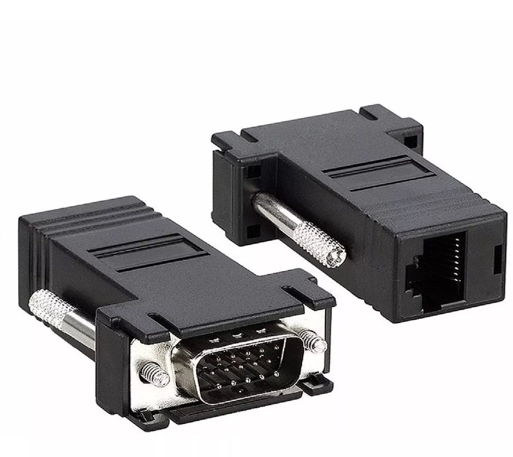 2 Adaptadores Convertidor Extensor De Video Vga A Rj45 Utp Red RJ45 Cat6 SKU: SHSVGAUTP