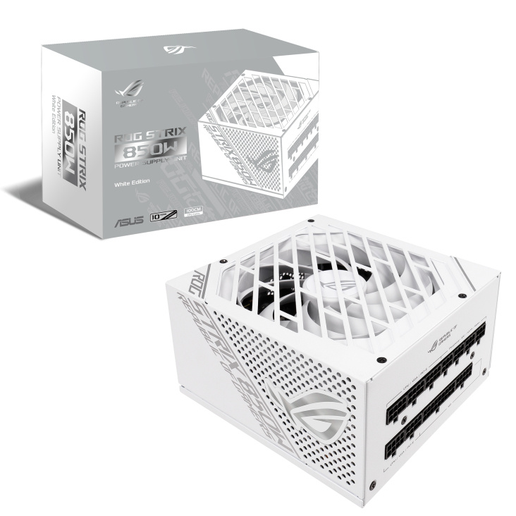 Fuente de Poder ASUS ROG Strix 850W White Edition - 850W - ATX - 20+4 Pin - 8 SATA Modelo: ROG-STRIX-850G-WHITE