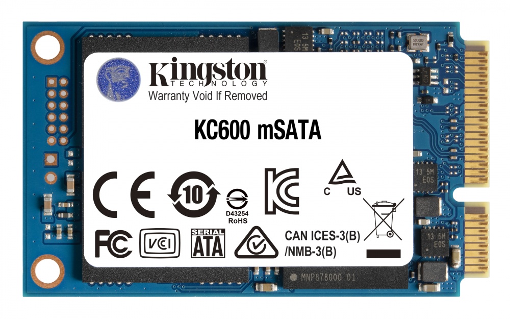 SSD Unidad de Estado Sólido Kingston KC600 mSATA Utilizando la Interfaz SATA Rev. 3.0, NAND 3D TLC  1024Gb, SKU: SKC600MS/1024G