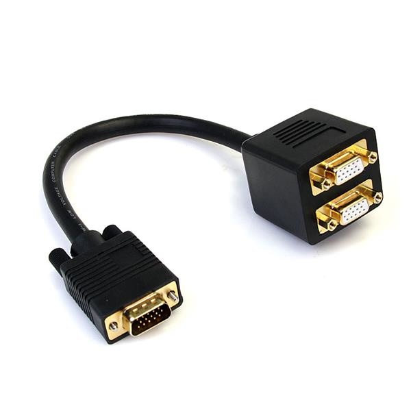 StarTech.com Adaptador VGA Macho - 2x VGA Hembra, 30cm, Negro Splitter CB-1938 SKU: VGASPL1VV