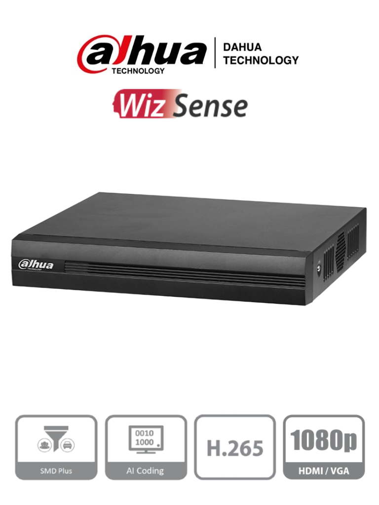 DAHUA XVR1B16-I - DVR de 16 canales 1080p Lite WizSense y Cooper-I. Compatible con H.265+, admite hasta 18 canales IP y 8 canales con SMD Plus. Búsqueda inteligente de personas y vehículos, codificación eficiente y Smart Audio/ #WizSense SKU: XVR1B16-I