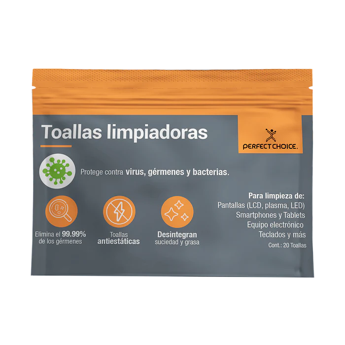 Perfect Choice Toallas Limpiadoras para Laptops y Pantallas PC-030270 CN-975 SKU: PC-030270