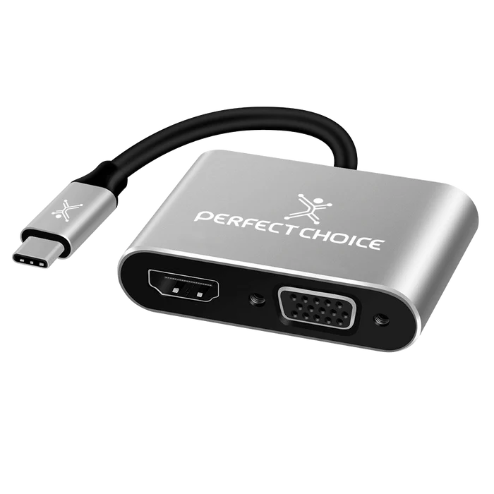 Perfect Choice Adaptador USB C Macho - HDM1/VGA Hembra, Plata/Negro AC-9380 SKU: PC-101284