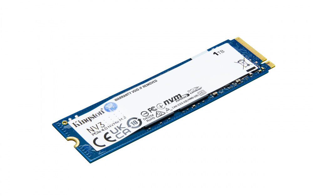 SSD Unidad de Estado Sólido Kingston NV3 NVMe, 1TB, PCI Express 4.0, M.2 Gen 4x4 NVMe SKU: SNV3S/1000G