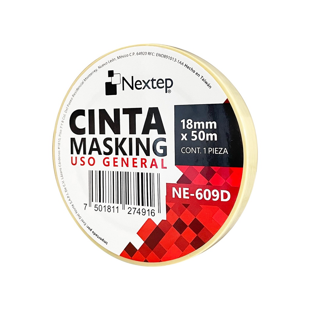 Cinta Masking Nextep Uso General 18mm x 50mts SKU: NE-609D